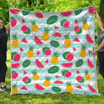 Cute Pineapple Watermelon Pattern Print Quilt