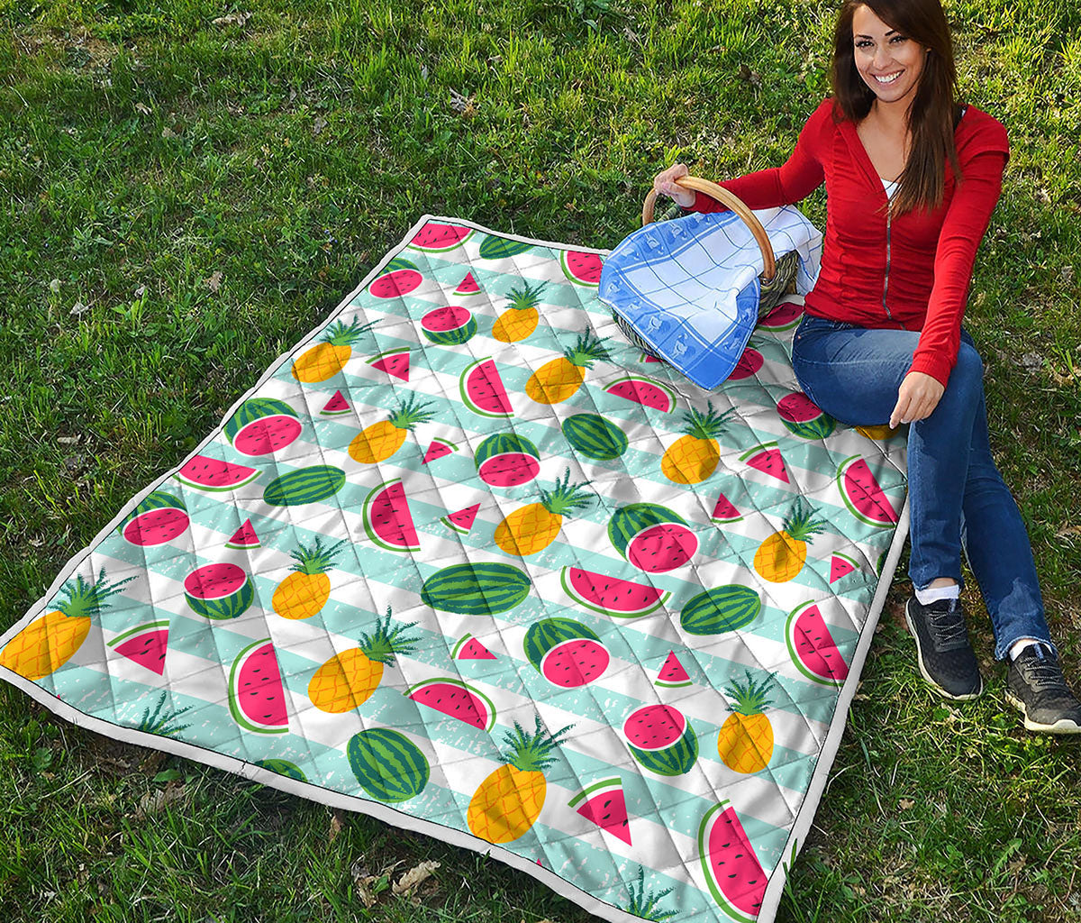 Cute Pineapple Watermelon Pattern Print Quilt