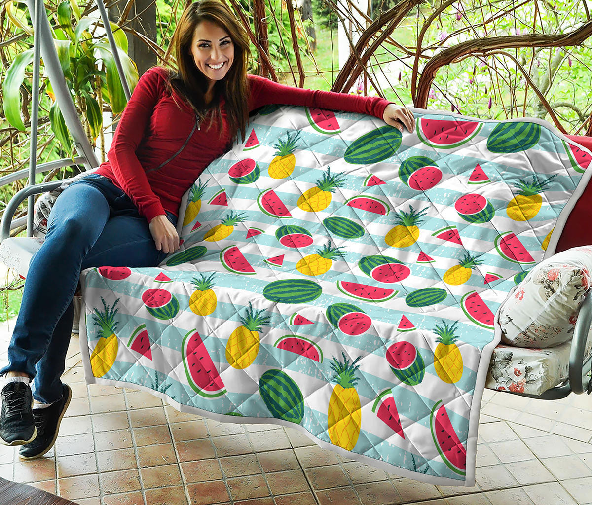 Cute Pineapple Watermelon Pattern Print Quilt