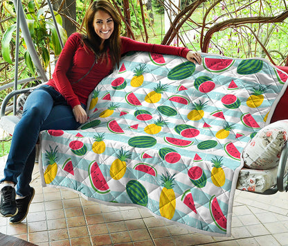 Cute Pineapple Watermelon Pattern Print Quilt