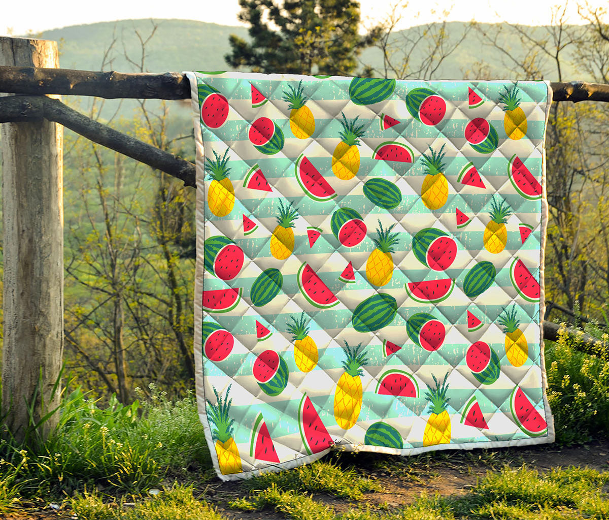 Cute Pineapple Watermelon Pattern Print Quilt