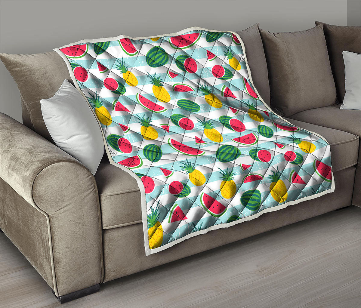 Cute Pineapple Watermelon Pattern Print Quilt