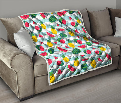 Cute Pineapple Watermelon Pattern Print Quilt