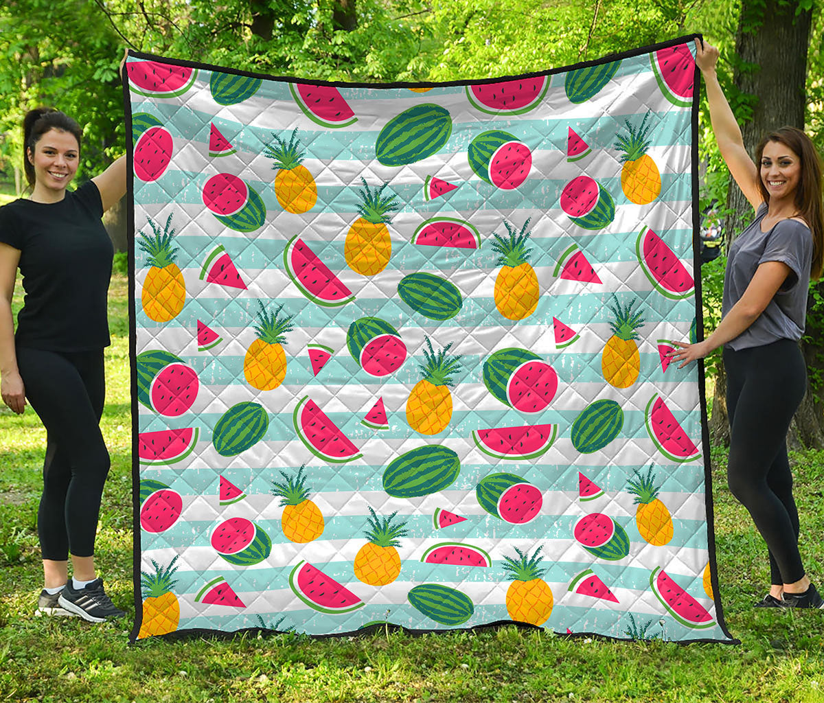 Cute Pineapple Watermelon Pattern Print Quilt