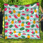 Cute Pineapple Watermelon Pattern Print Quilt