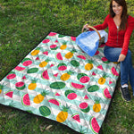 Cute Pineapple Watermelon Pattern Print Quilt