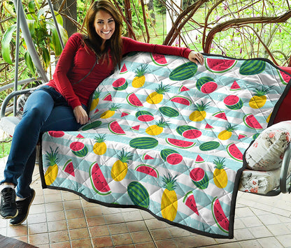 Cute Pineapple Watermelon Pattern Print Quilt