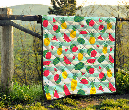 Cute Pineapple Watermelon Pattern Print Quilt