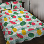 Cute Pineapple Watermelon Pattern Print Quilt Bed Set