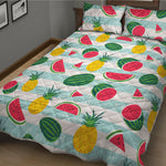 Cute Pineapple Watermelon Pattern Print Quilt Bed Set