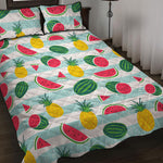 Cute Pineapple Watermelon Pattern Print Quilt Bed Set