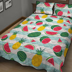 Cute Pineapple Watermelon Pattern Print Quilt Bed Set