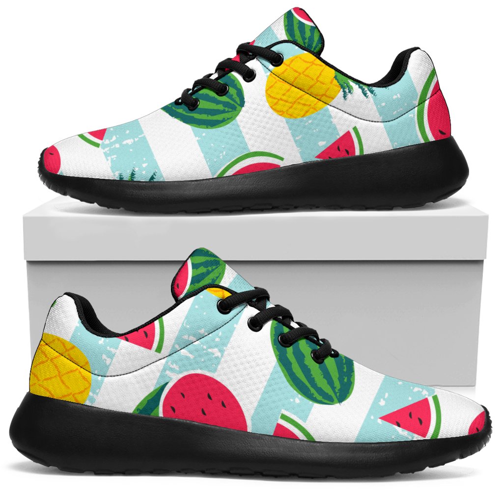 Cute Pineapple Watermelon Pattern Print Sport Shoes GearFrost