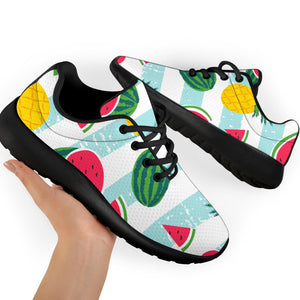 Cute Pineapple Watermelon Pattern Print Sport Shoes GearFrost