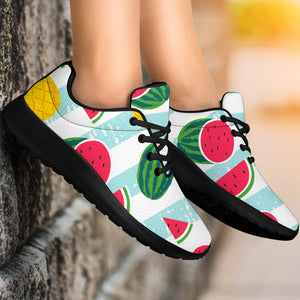 Cute Pineapple Watermelon Pattern Print Sport Shoes GearFrost