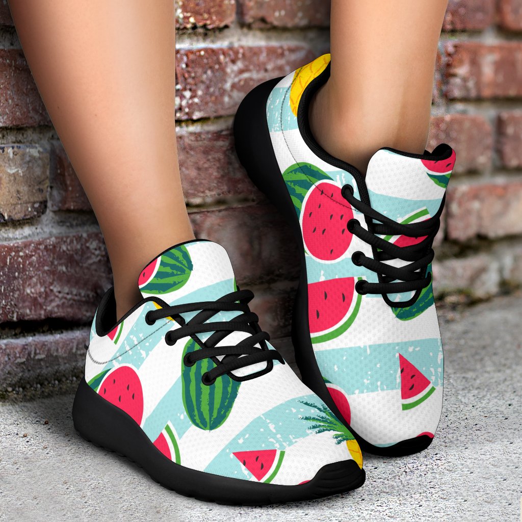 Cute Pineapple Watermelon Pattern Print Sport Shoes GearFrost