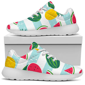 Cute Pineapple Watermelon Pattern Print Sport Shoes GearFrost