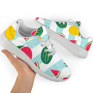 Cute Pineapple Watermelon Pattern Print Sport Shoes GearFrost