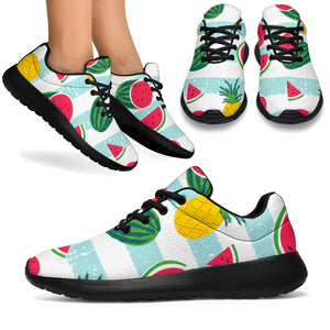 Cute Pineapple Watermelon Pattern Print Sport Shoes GearFrost