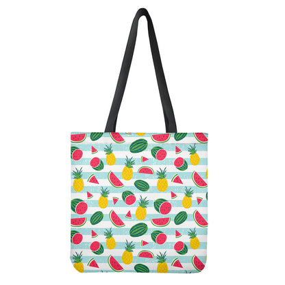 Cute Pineapple Watermelon Pattern Print Tote Bag