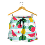 Cute Pineapple Watermelon Pattern Print Women's Shorts