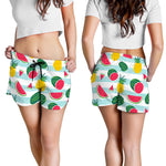 Cute Pineapple Watermelon Pattern Print Women's Shorts