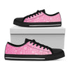 Cute Pink Breast Cancer Pattern Print Black Low Top Shoes