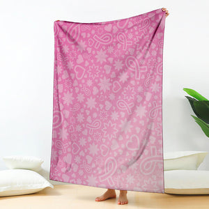 Cute Pink Breast Cancer Pattern Print Blanket