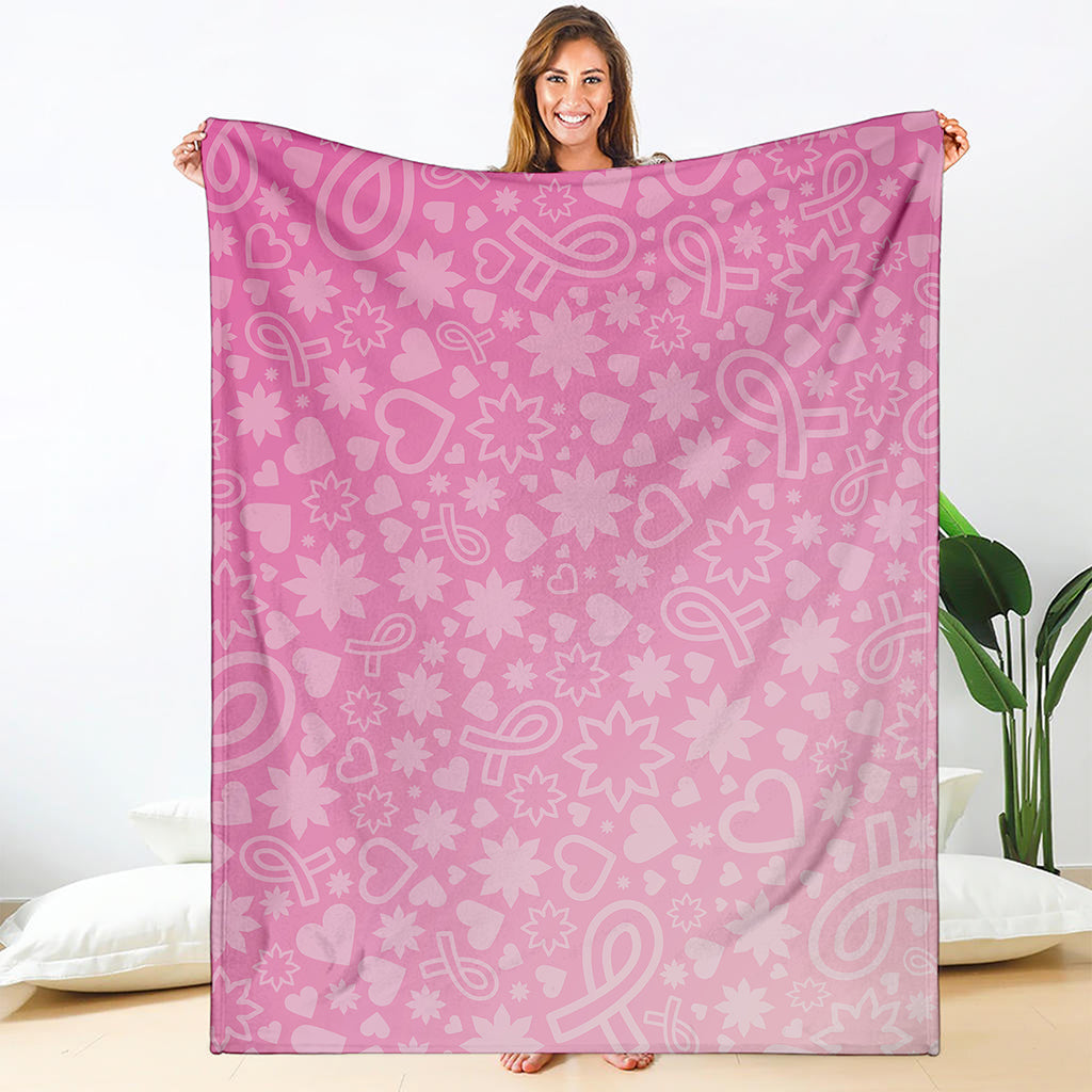 Cute Pink Breast Cancer Pattern Print Blanket