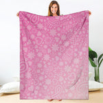 Cute Pink Breast Cancer Pattern Print Blanket