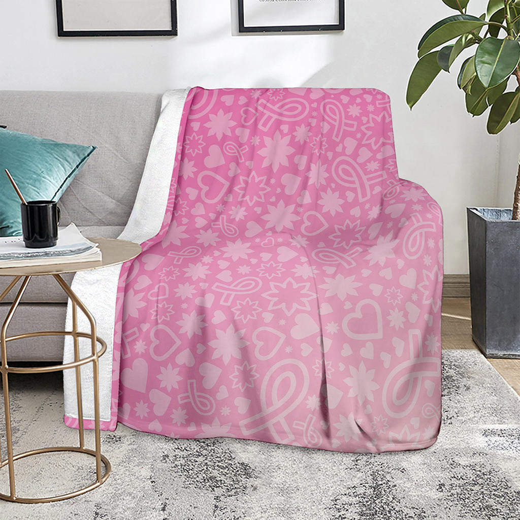 Cute Pink Breast Cancer Pattern Print Blanket