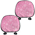 Cute Pink Breast Cancer Pattern Print Car Headrest Covers