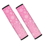 Cute Pink Breast Cancer Pattern Print Car Seat Belt Covers