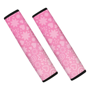 Cute Pink Breast Cancer Pattern Print Car Seat Belt Covers