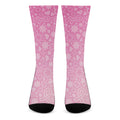 Cute Pink Breast Cancer Pattern Print Crew Socks