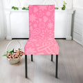 Cute Pink Breast Cancer Pattern Print Dining Chair Slipcover