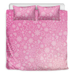 Cute Pink Breast Cancer Pattern Print Duvet Cover Bedding Set