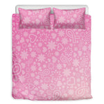 Cute Pink Breast Cancer Pattern Print Duvet Cover Bedding Set