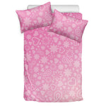 Cute Pink Breast Cancer Pattern Print Duvet Cover Bedding Set