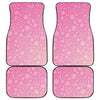 Cute Pink Breast Cancer Pattern Print Front and Back Car Floor Mats