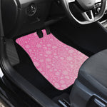 Cute Pink Breast Cancer Pattern Print Front and Back Car Floor Mats