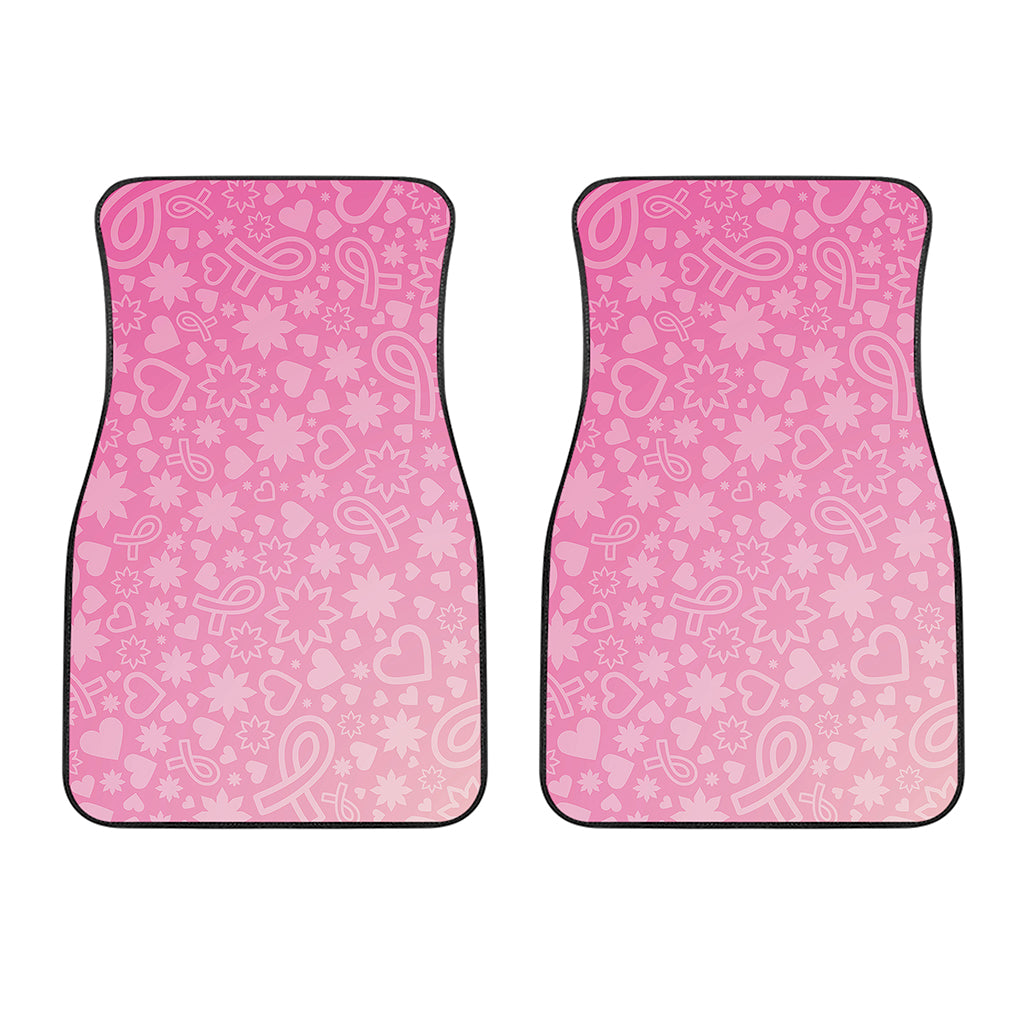 Cute Pink Breast Cancer Pattern Print Front Car Floor Mats