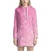 Cute Pink Breast Cancer Pattern Print Hoodie Dress