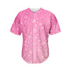 Cute Pink Breast Cancer Pattern Print Men's Baseball Jersey