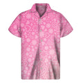 Cute Pink Breast Cancer Pattern Print Men's Short Sleeve Shirt