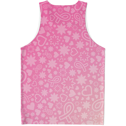 Cute Pink Breast Cancer Pattern Print Men's Tank Top