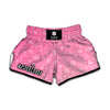Cute Pink Breast Cancer Pattern Print Muay Thai Boxing Shorts