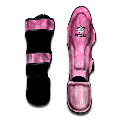 Cute Pink Breast Cancer Pattern Print Muay Thai Shin Guard