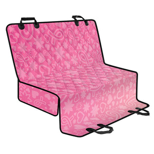 Cute Pink Breast Cancer Pattern Print Pet Car Back Seat Cover