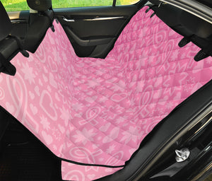 Cute Pink Breast Cancer Pattern Print Pet Car Back Seat Cover